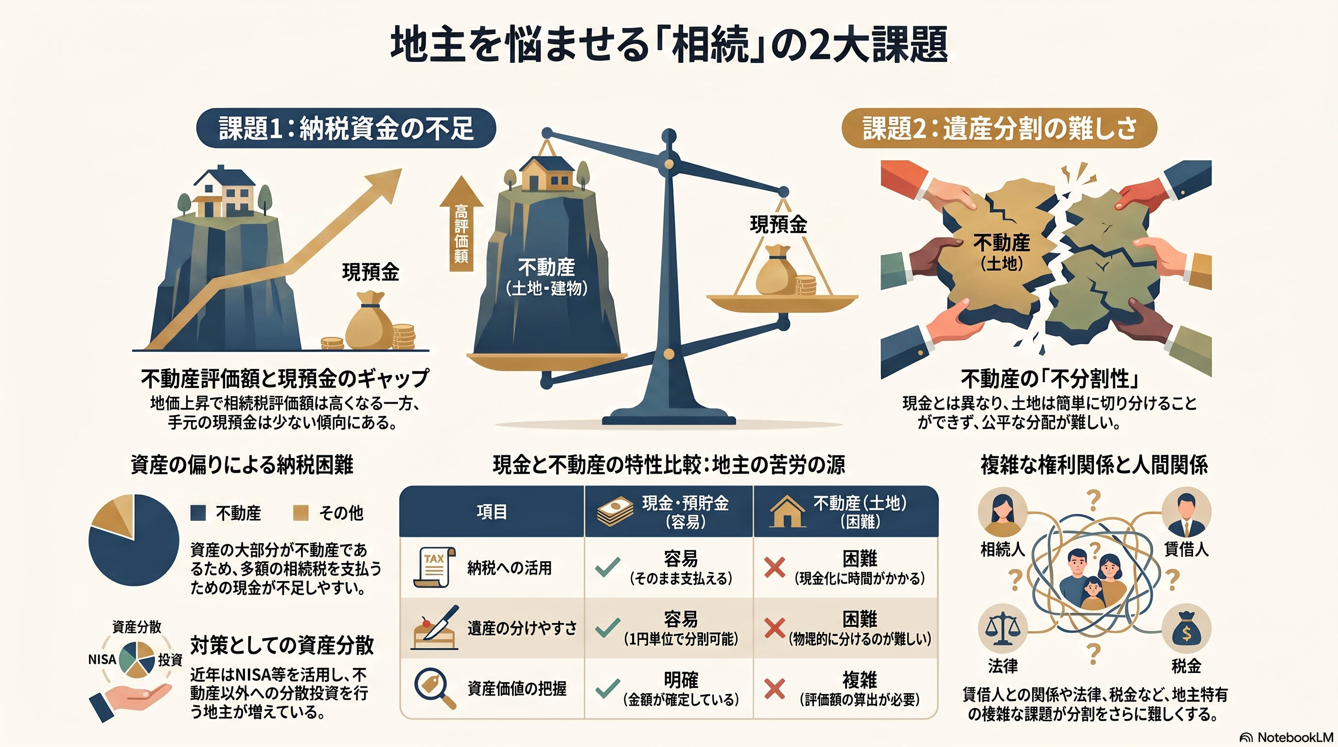 地主が大変な理由は相続?納税資金や遺産分割の悩みをプロが解説|沖縄の土地活用コラム